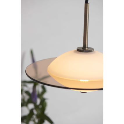 Halo Design 743599 - Żyrandol na lince ORBIT 1xG9/7W/230V Ø 24 cm biały/mosiężny/przydymiony szary