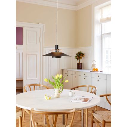 Halo Design 744503 - Lampa wisząca na przewodzie RIVOLI 1xE27/40W/230V Ø 50 cm czarna/miedziana