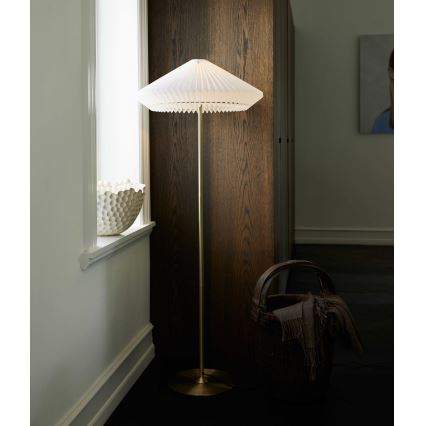 Halo Design 745050 - Lampa stojąca PARIS 1xE27/40W/230V mosiądz/biała/dąb