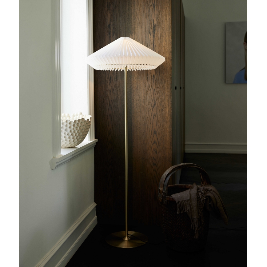 Halo Design 745050 - Lampa stojąca PARIS 1xE27/40W/230V mosiądz/biała/dąb