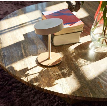 Halo Design 745760 - Ściemnialna ładowalna lampa stołowa ON THE MOVE LED/2,5W/4000 mAh biała/drewno