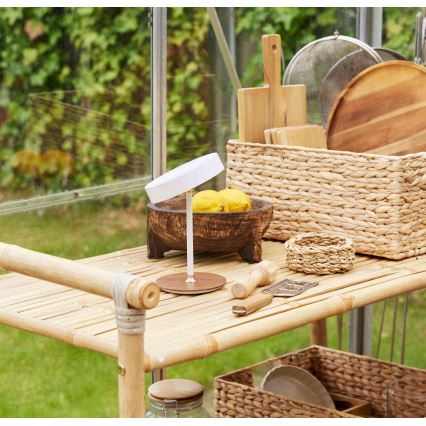 Halo Design 745760 - Ściemnialna ładowalna lampa stołowa ON THE MOVE LED/2,5W/4000 mAh biała/drewno