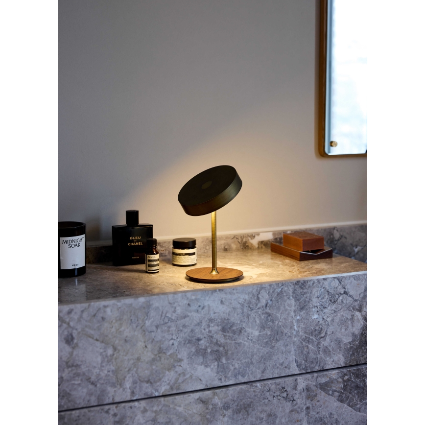 Halo Design 745784 - ściemnialna ładowalna lampa stołowa LED ON THE MOVE LED/2,5W/4000 mAh mosiądz/drewno