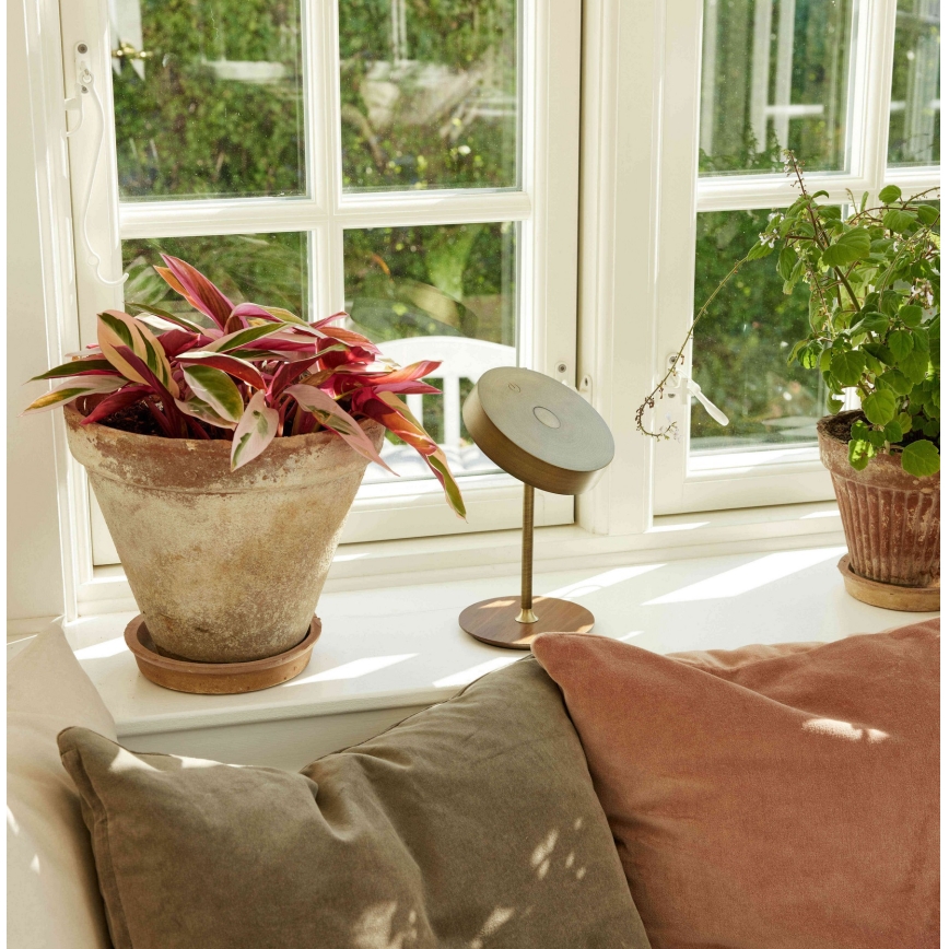 Halo Design 745784 - ściemnialna ładowalna lampa stołowa LED ON THE MOVE LED/2,5W/4000 mAh mosiądz/drewno