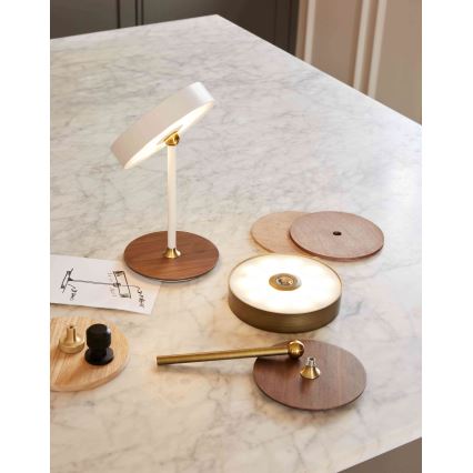 Halo Design 745784 - ściemnialna ładowalna lampa stołowa LED ON THE MOVE LED/2,5W/4000 mAh mosiądz/drewno