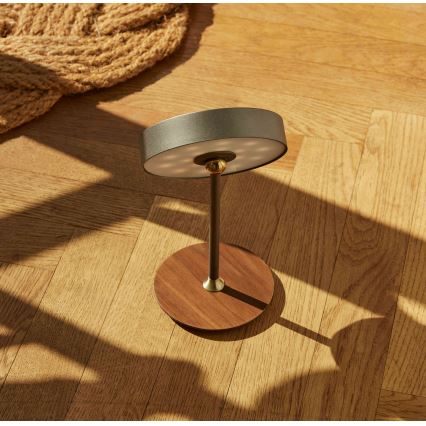 Halo Design 745791 - ładowalna, ściemnialna lampka biurkowa ON THE MOVE LED/2,5W/4000 mAh szara/drewno