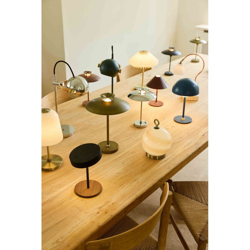 Halo Design 746125 - LED ściemnialna zewnętrzna ładowalna lampa stołowa MINI STEPP LED/1,8W/1600 mAh IP44 czarna