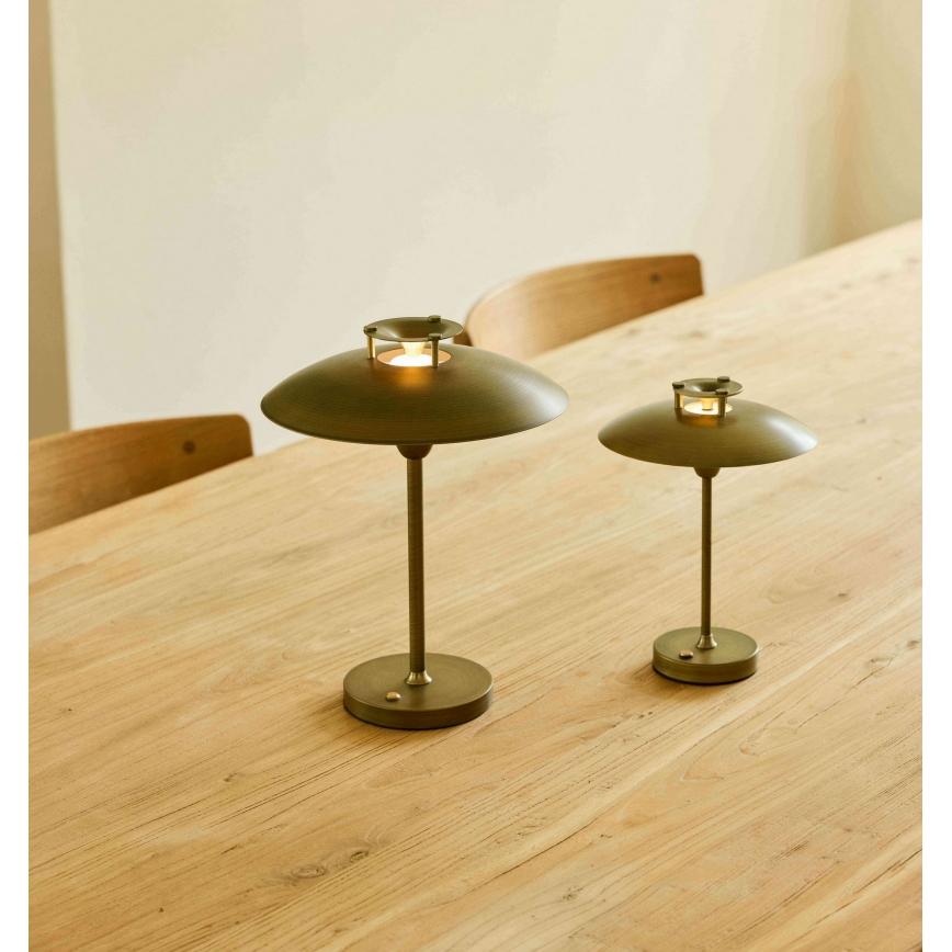 Halo Design 746149 - LED ściemniana zewnętrzna ładowalna lampa stołowa MINI STEPP LED/1,8W/1600 mAh IP44 mosiądz