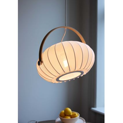 Halo Design 746347 - Lampa wisząca na lince DC 1xE27/40W/230V śr. 40 cm biały/dąb