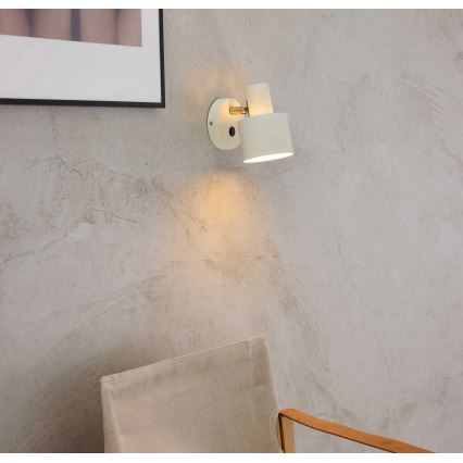 Halo Design 746873 - Kinkiet punktowy VOGUE 1xE27/40W/230V kremowy/mosiądz