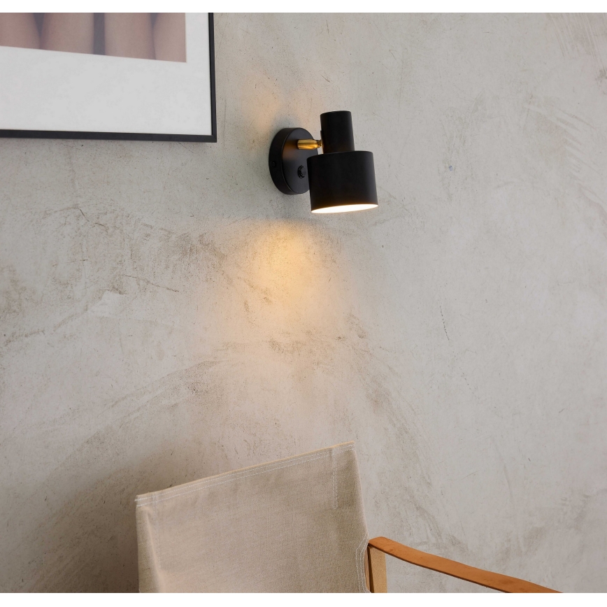 Halo Design 746880 - Kinkiet punktowy VOGUE 1xE27/40W/230V czarny/mosiądz