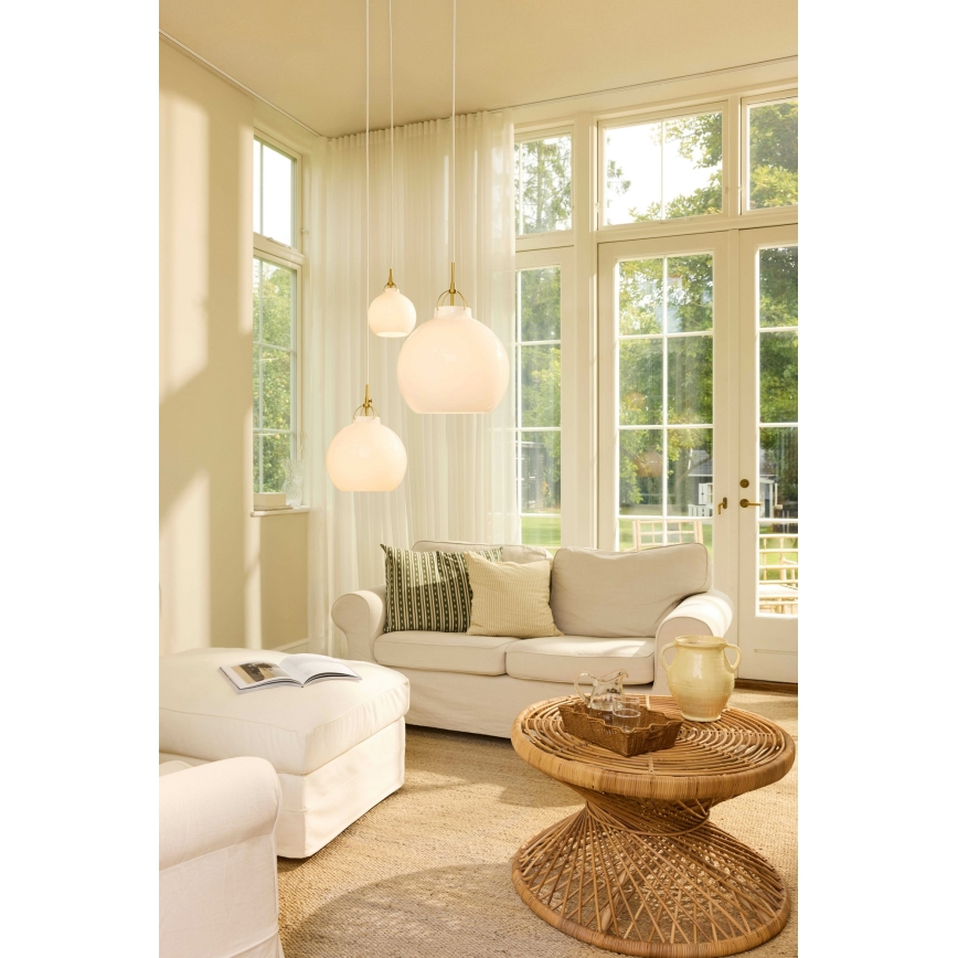 Halo Design 747924 - Lampa wisząca na przewodzie TOSCANA 1xG9/28W/230V Ø 18 cm kremowa/mosiądz