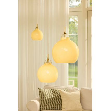 Halo Design 747931 - Lampa wisząca na lince TOSCANA 1xG9/28W/230V śr. 18 cm, beżowa/mosiądz