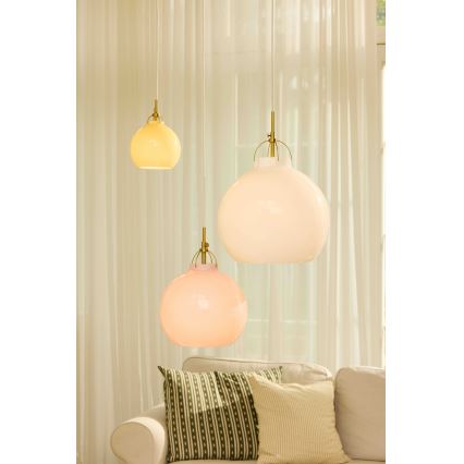 Halo Design 747931 - Lampa wisząca na lince TOSCANA 1xG9/28W/230V śr. 18 cm, beżowa/mosiądz