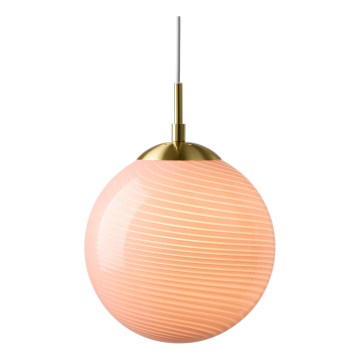 Halo Design 748372 - Lampa wisząca na lince CANDY 1xE27/25W/230V śr. 20 cm różowa/mosiądz