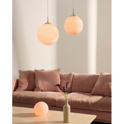 Halo Design 748488 - Lampa wisząca na lince CANDY 1xE27/25W/230V śr. 25 cm różowa/mosiądz