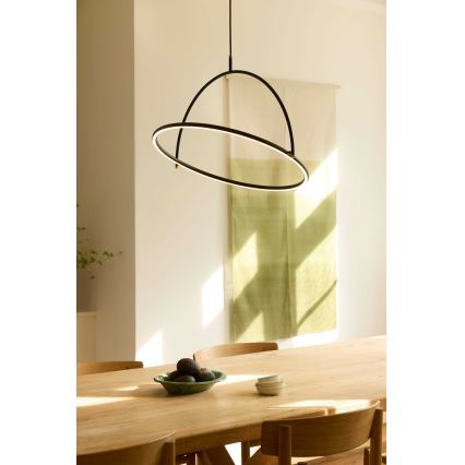 Halo Design 749546 - Ściemnialna lampa wisząca na lince TILT LED/40W/230V o średnicy 60 cm, czarna
