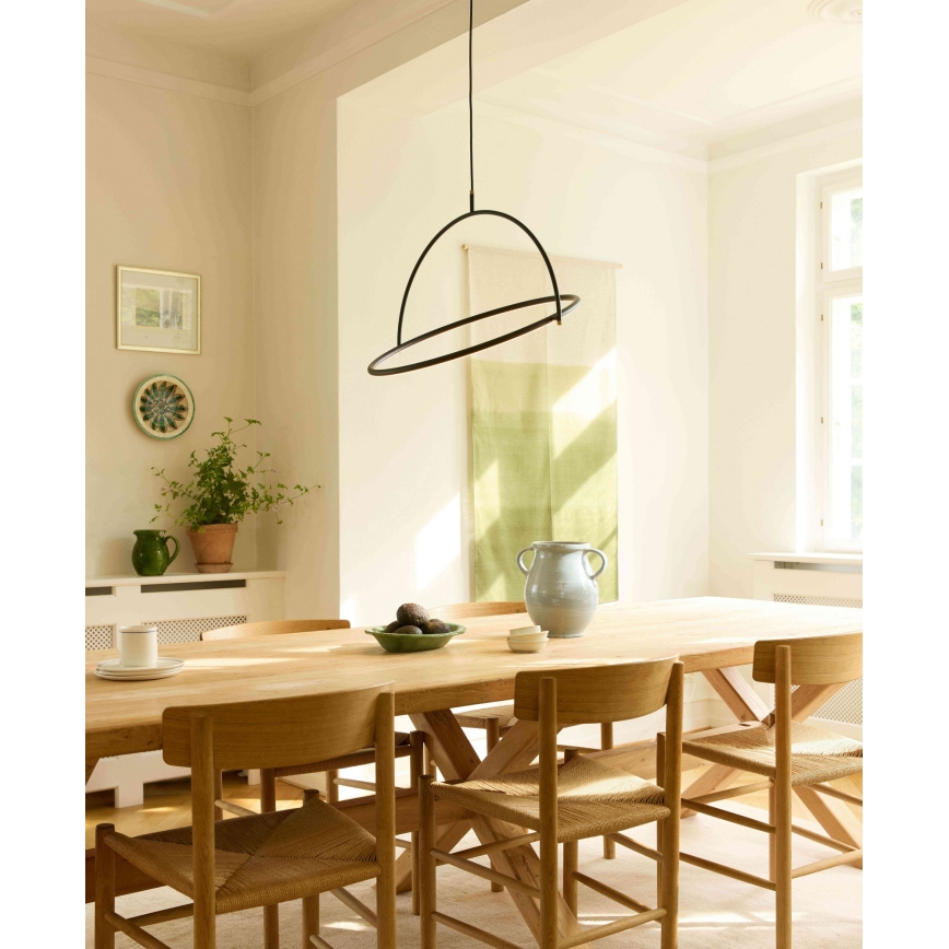 Halo Design 749546 - Ściemnialna lampa wisząca na lince TILT LED/40W/230V o średnicy 60 cm, czarna