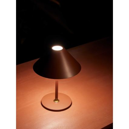 Halo Design 800834 - ściemnialna zewnętrzna ładowalna lampa stołowa HYGGE LED/3W/4000 mAh IP54 bordowa