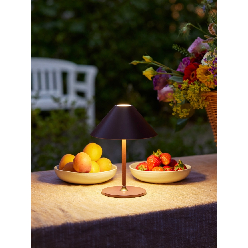 Halo Design 800834 - ściemnialna zewnętrzna ładowalna lampa stołowa HYGGE LED/3W/4000 mAh IP54 bordowa