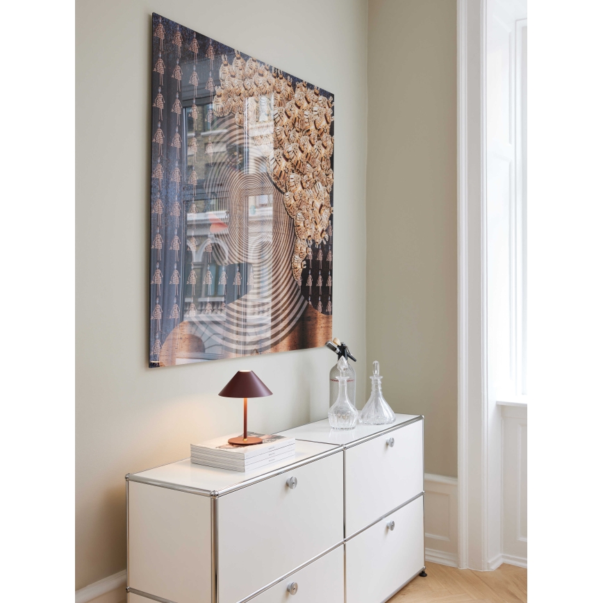 Halo Design 800834 - ściemnialna zewnętrzna ładowalna lampa stołowa HYGGE LED/3W/4000 mAh IP54 bordowa