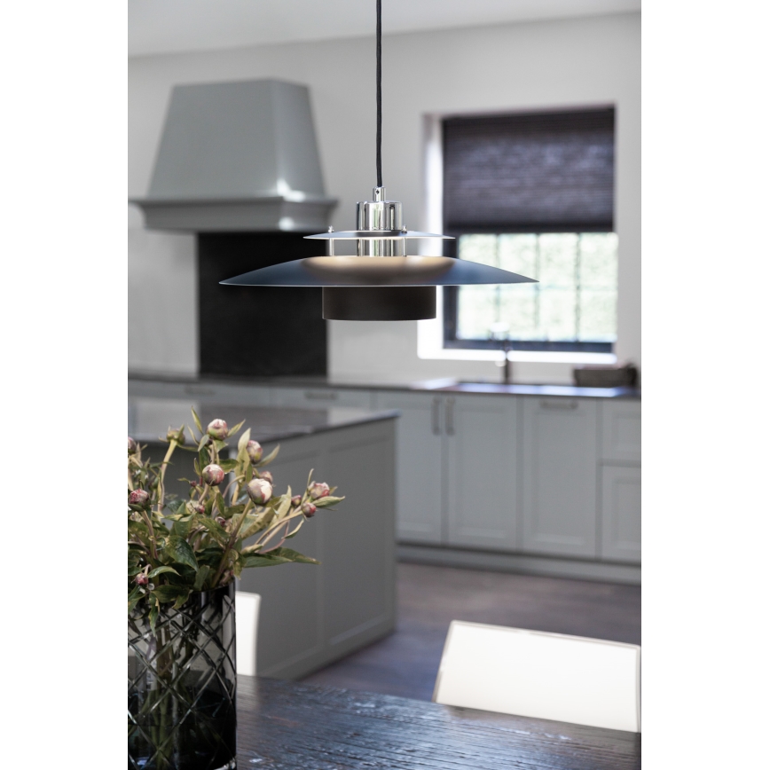 Halo Design 990259 - Żyrandol na lince SORUP 1xE27/40W/230V śr. 40 cm czarny/błyszczący chrom