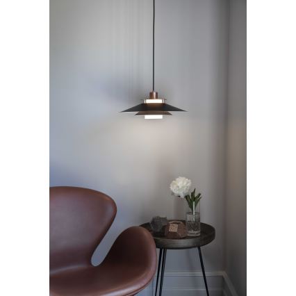 Halo Design 990785 - Lampa wisząca na lince RIVOLI 1xE27/40W/230V śr. 40 cm czarna/miedziana
