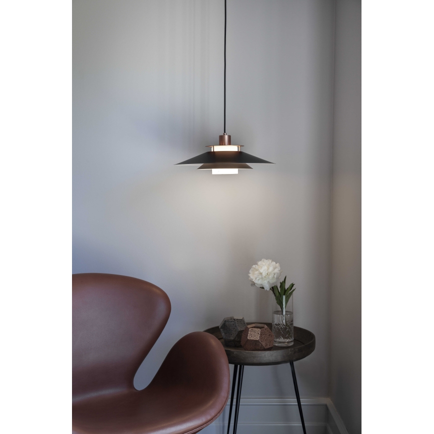 Halo Design 990785 - Lampa wisząca na lince RIVOLI 1xE27/40W/230V śr. 40 cm czarna/miedziana