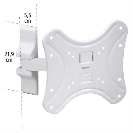 Hama - Uchwyt ścienny do telewizora z przegubem 19-48" biały