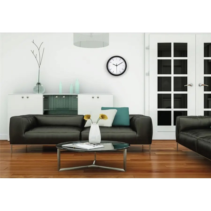 Hama - Zegar ścienny 1xAA czarny/biały