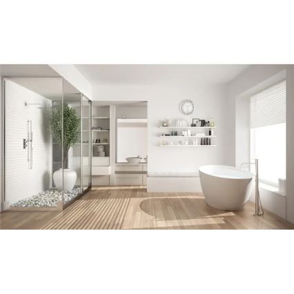 Hama - Zegar ścienny łazienkowy z termometrem 1xAA IPX4 srebrny