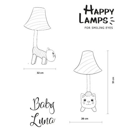 Happy Lamps - LED Dziecięca lampa stołowa BABY LUNA LED/5,4W/230V kot