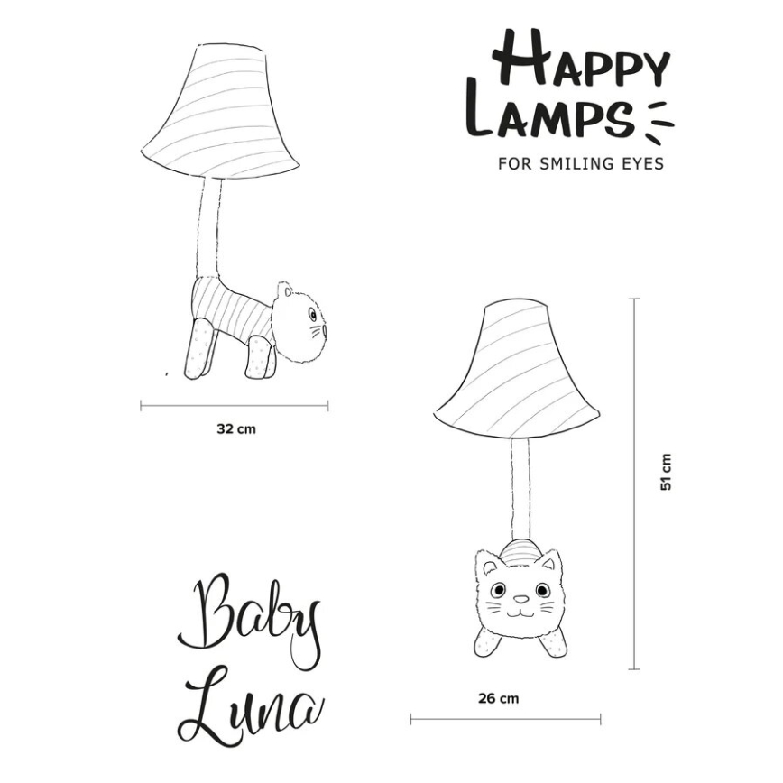 Happy Lamps - LED Dziecięca lampa stołowa BABY LUNA LED/5,4W/230V kot