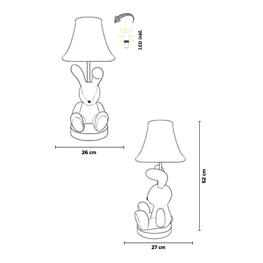 Happy Lamps - LED Dziecięca lampa stołowa BENNY LED/5,4W/230V królik