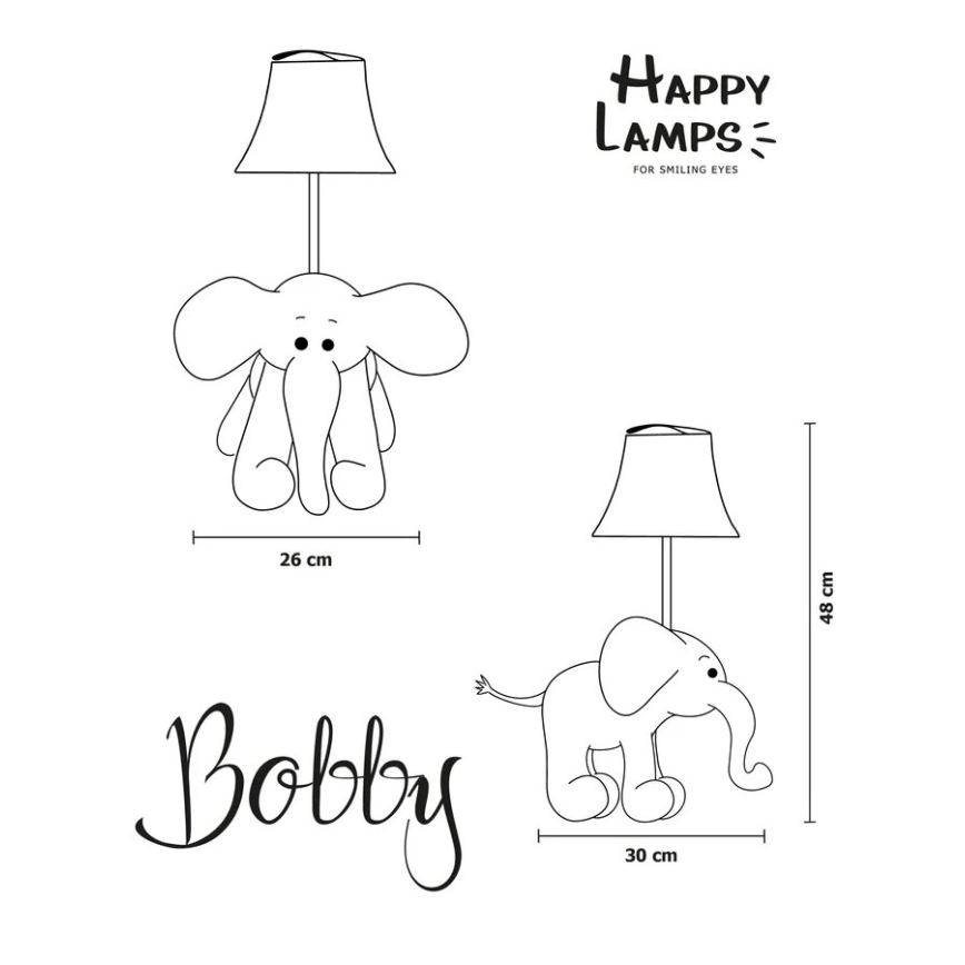 Happy Lamps - LED Dziecięca lampa stołowa BOBBY LED/5,4W/230V słoń