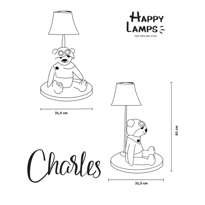 Happy Lamps - LED Dziecięca lampa stołowa CHARLES LED/5,4W/230V niedźwiedź