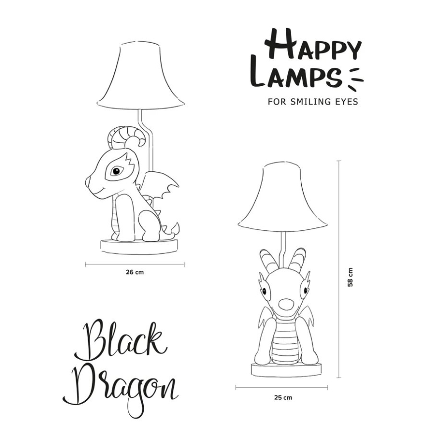Happy Lamps - LED Dziecięca lampa stołowa DRAGON LED/5,4W/230V smok