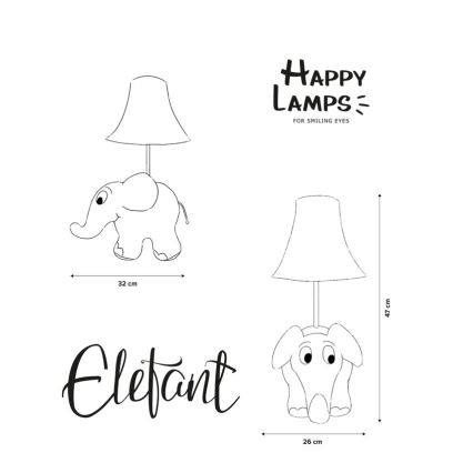 Happy Lamps - LED Dziecięca lampa stołowa ELEPHANT FROM SENDUNG MIT DER MAUS LED/5,4W/230V słoń