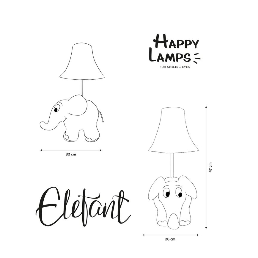 Happy Lamps - LED Dziecięca lampa stołowa ELEPHANT FROM SENDUNG MIT DER MAUS LED/5,4W/230V słoń
