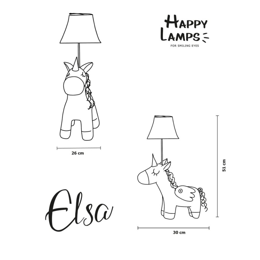 Happy Lamps - LED Dziecięca lampa stołowa ELSA LED/5,4W/230V jednorożec