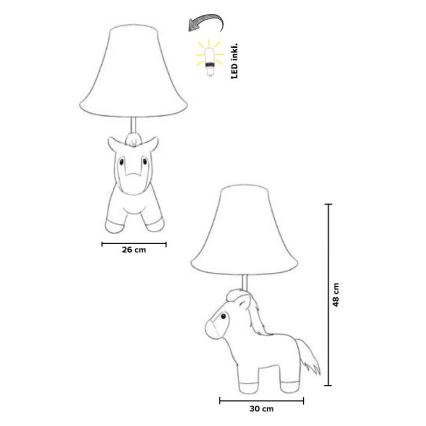Happy Lamps - LED Dziecięca lampa stołowa ELVIS LED/5,4W/230V koń
