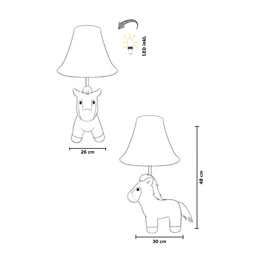 Happy Lamps - LED Dziecięca lampa stołowa ELVIS LED/5,4W/230V koń