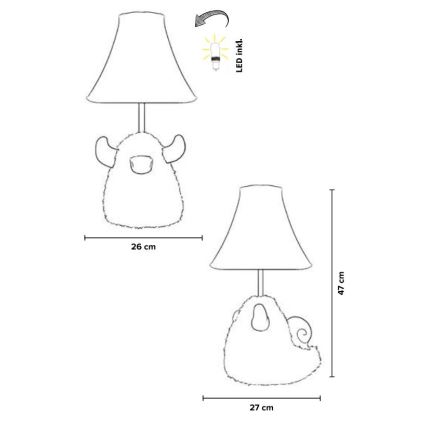 Happy Lamps - LED Dziecięca lampa stołowa HUGO LED/5,4W/230V byk