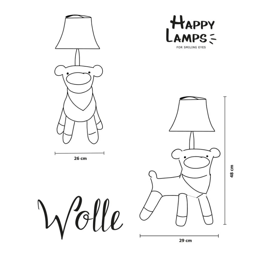Happy Lamps - LED Dziecięca lampa stołowa WOLLE LED/5,4W/230V owca