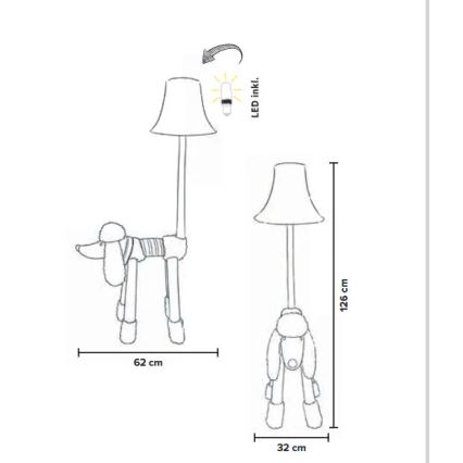 Happy Lamps - LED Lampa podłogowa dziecięca BELLO LED/5,4W/230V pudel