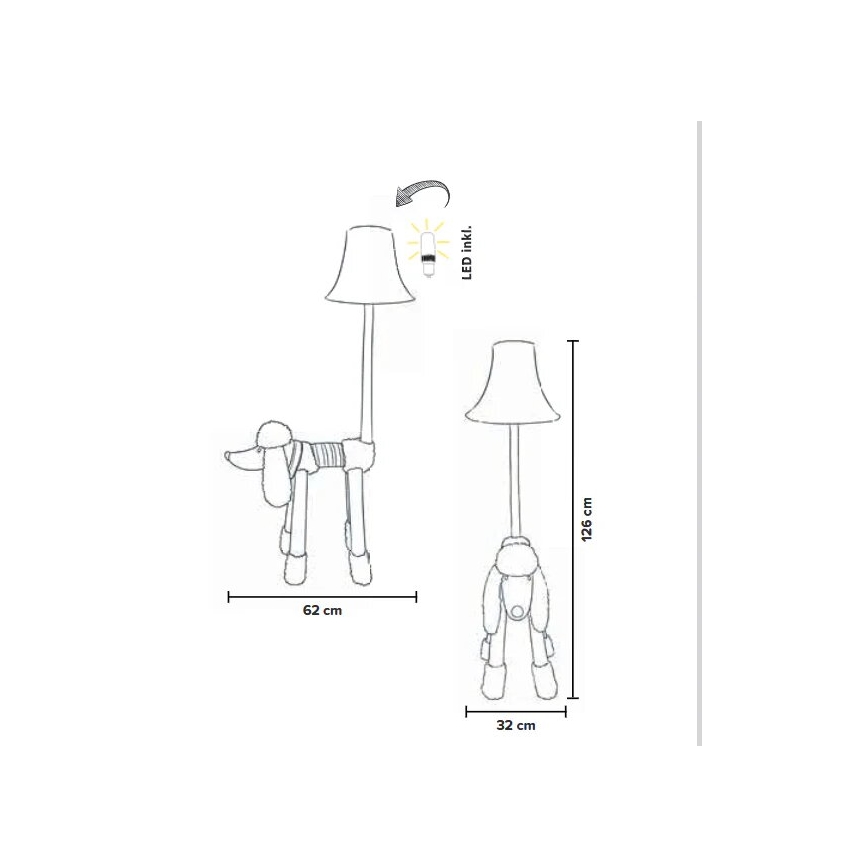 Happy Lamps - LED Lampa podłogowa dziecięca BELLO LED/5,4W/230V pudel