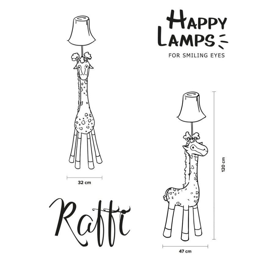Happy Lamps - LED Lampa podłogowa dziecięca RAFFI LED/5,4W/230V żyrafa