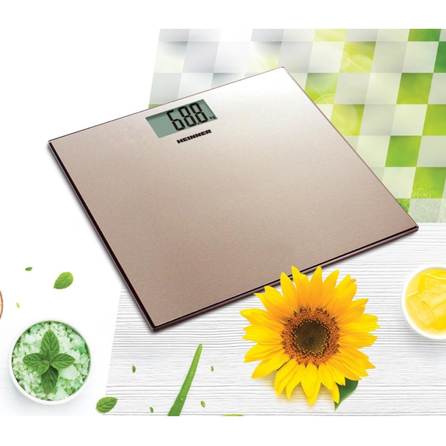 Heinner HBS-180SSGD - Cyfrowa waga osobowa 2xAAA, stal nierdzewna