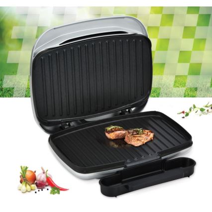 Heinner HEG-F1000SL - Grill kontaktowy 1000W/230V matowy chrom/czarny