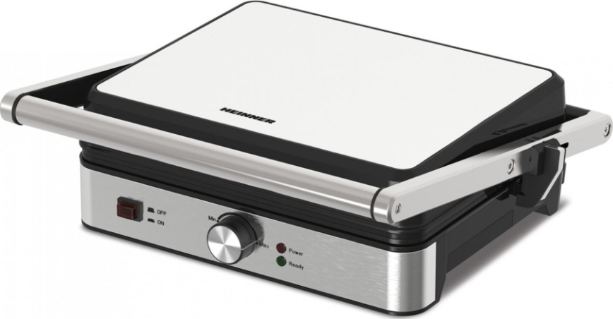 Heinner HEG-K2000SS - Grill kontaktowy 2000W/230V matowy chrom/czarny